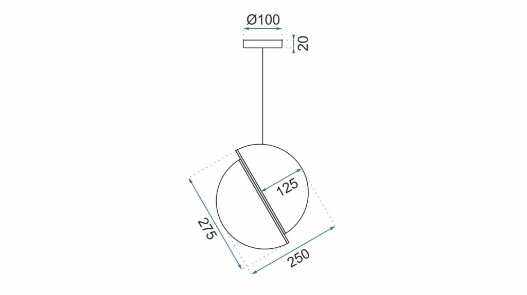 Lampada Da Soffitto Pensile Acrilico Palla Bianco Oro APP481-1CP