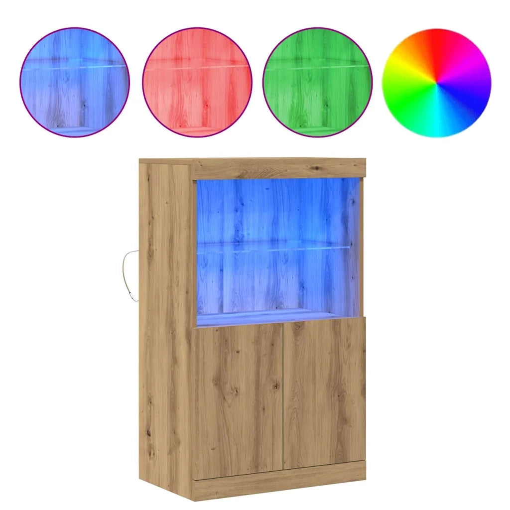 Madia LED Marrone 60 x 37 x 100 cm Legno multistrato 863034