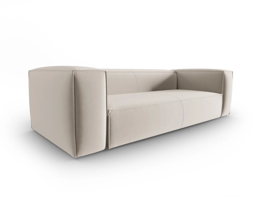 Cosmopolitan Design - Divano "Mackay" 4 posti in velluto ecru 