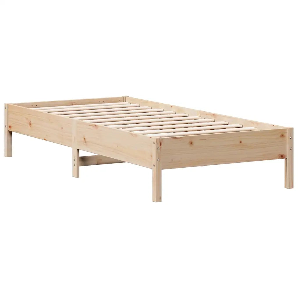 Giroletto con Libreria senza Materasso-Struttura Letto con contenitore 75x190 cm in Legno Pino 212127