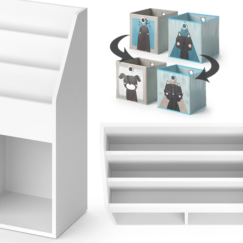 Vicco Libreria bambini Bianco 30.7 x 79 cm con 2 scatole pieghevoli opt.4
