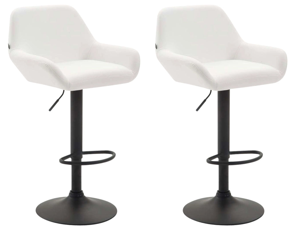 Set 2 Sgabelli Bar Braga In Similpelle bianco,nero