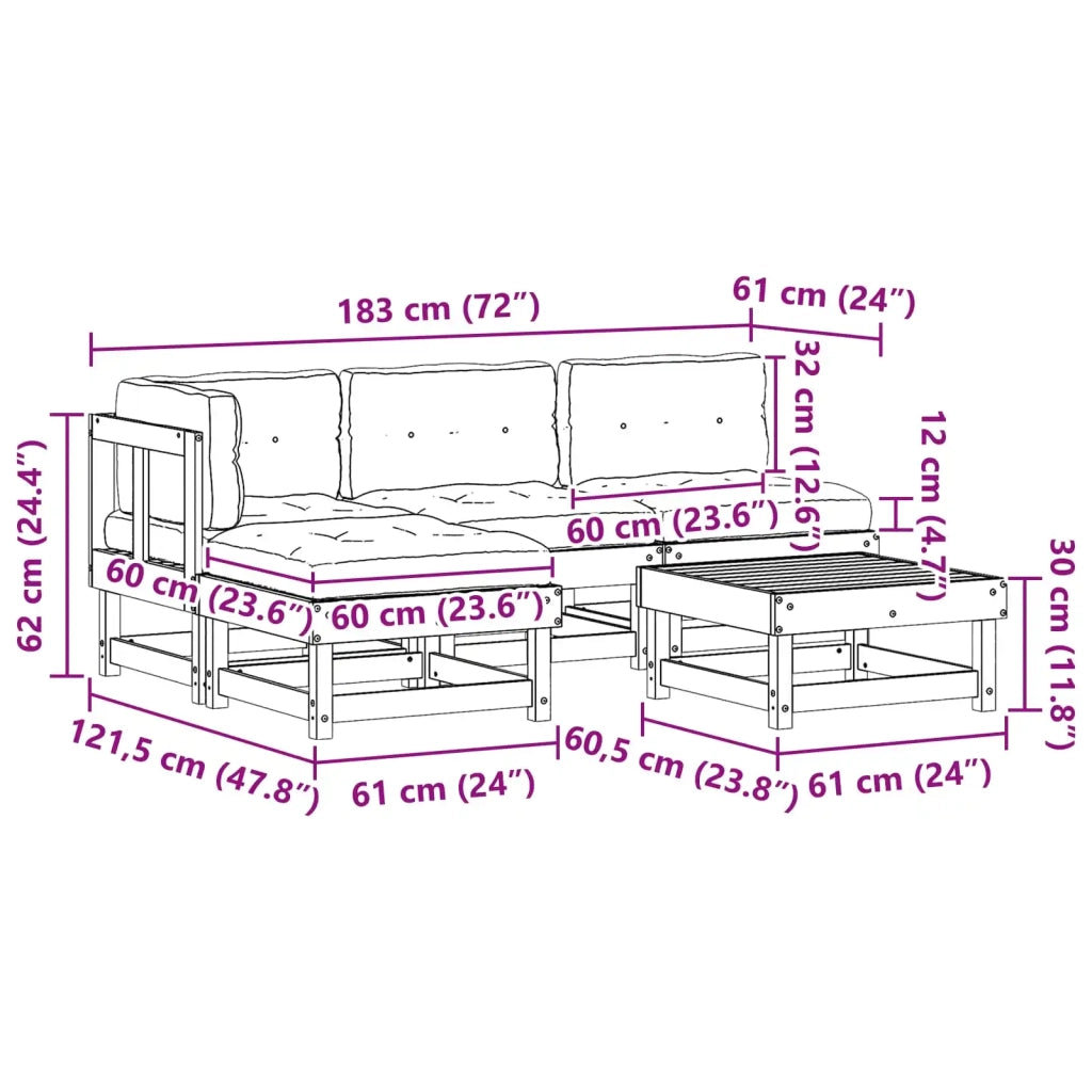 Set Lounge da Giardino 13 pcs Marrone Cerato 3418104