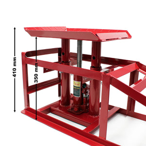 Rampa di sollevamento con martinetto idraulico Altezza regolabile 2000 kg Per pneumatici max 225 mm