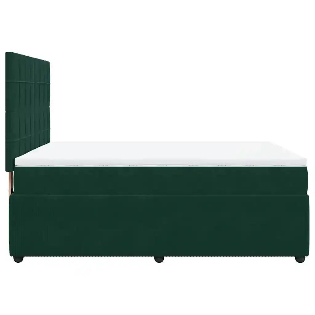 Giroletto a Molle con Materasso Verde Scuro 140x190 cm Velluto 3294637