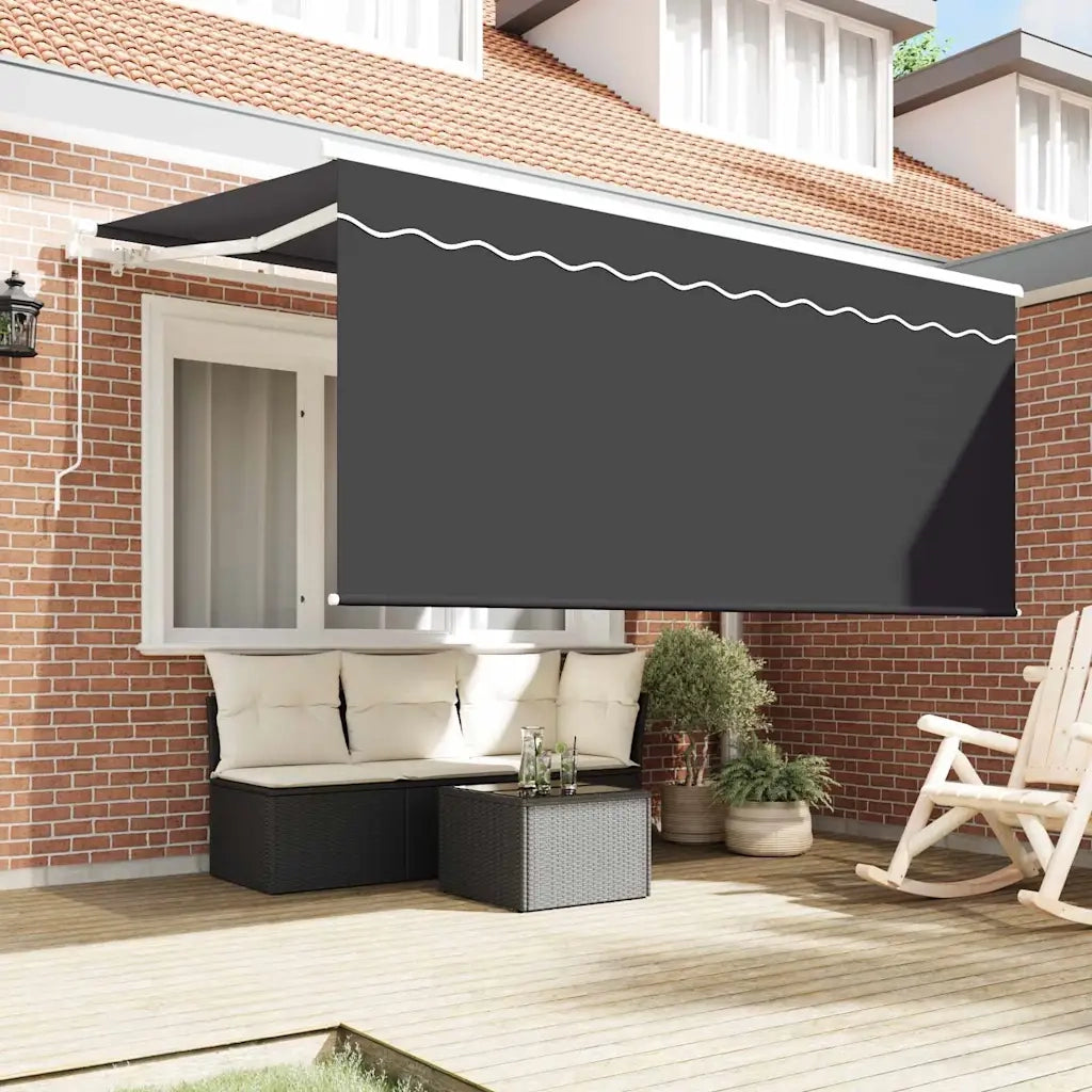 Tenda retrattile-Tenda parasole per balcone Antracite 300 x 200 cm Tessuto 638159