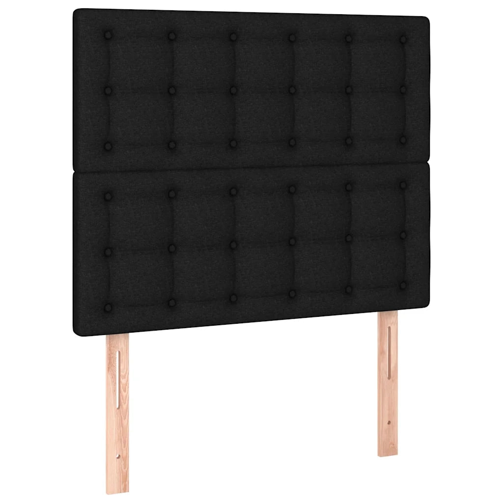 Giroletto con Testiera-Struttura Letto con testiera Nero 90x200 cm in Tessuto