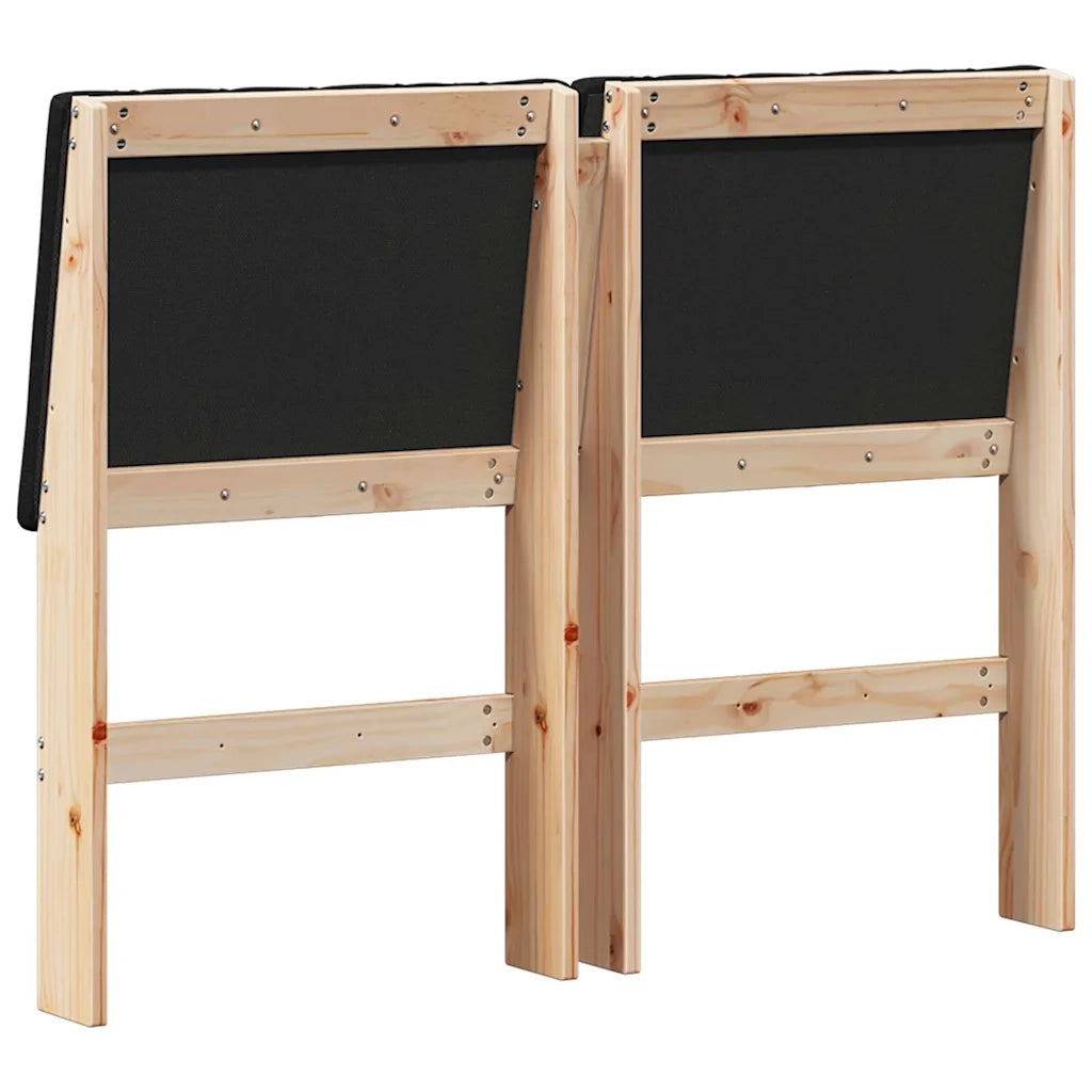 Testiera imbottita-Testiera con Cuscini-Testata Nero 120 cm Pino massello 454440