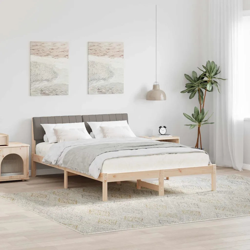 Struttura del Letto con testiera Marrone e taupe 135 x 190 cm 878692