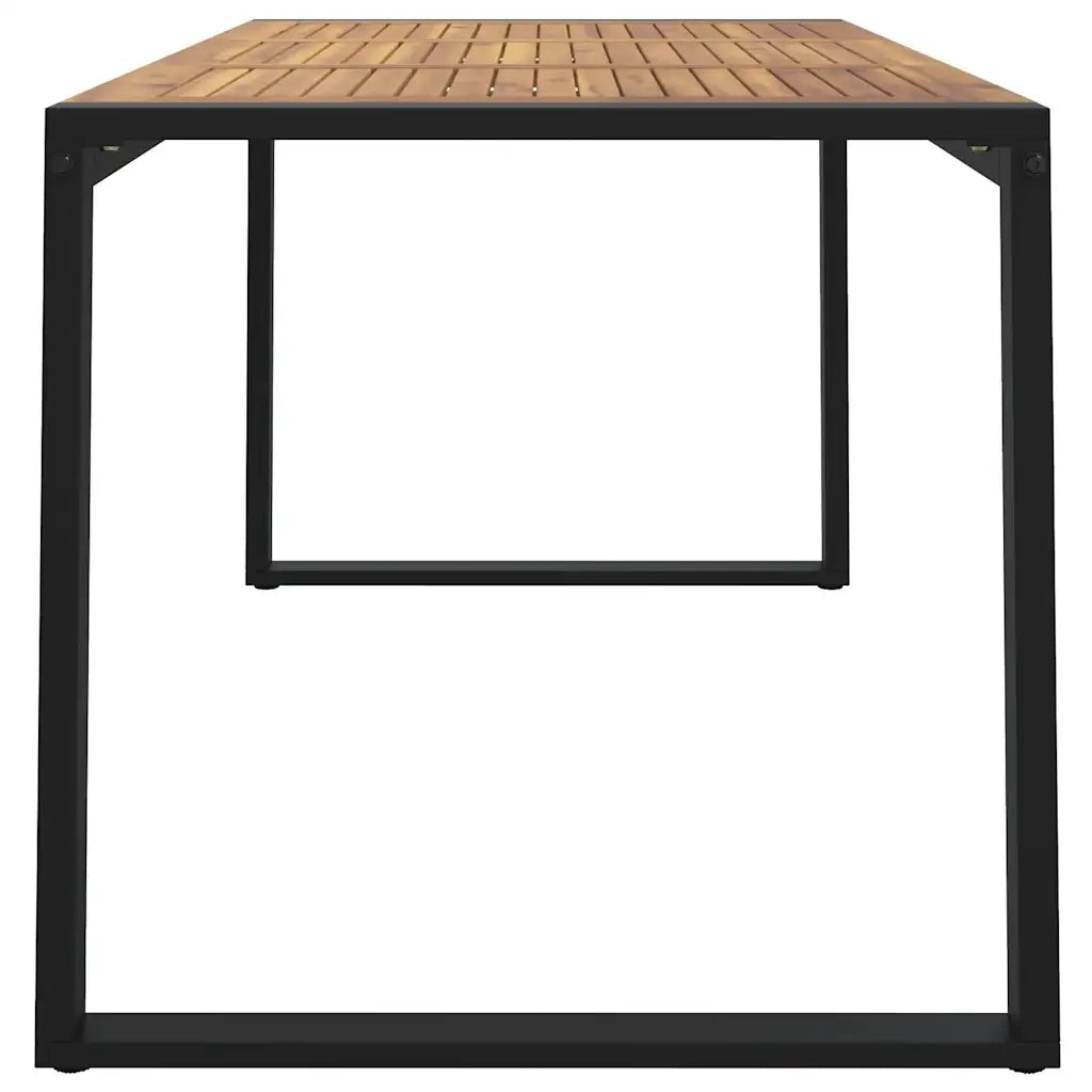 Tavolo Giardino con Gambe a U 140x80x75cm Legno Massello Acacia