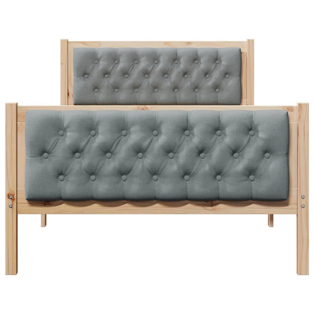Struttura del letto Grigio chiaro 100 x 200 cm Pino massello