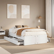 vidaXL Giroletto senza Materasso con Cassetti Bianco 135x190 cm Pino