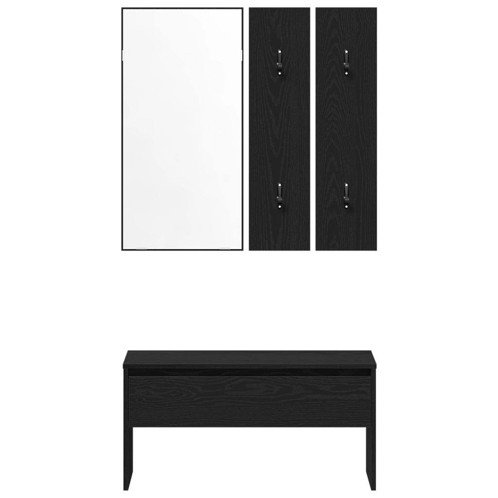 Set di Mobili per Corridoio  in Legno Ingegnierizzato Nero