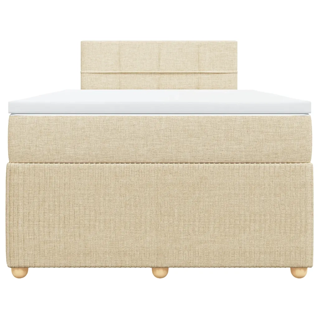 Giroletto a Molle con Materasso Crema 120x190 cm in Tessuto