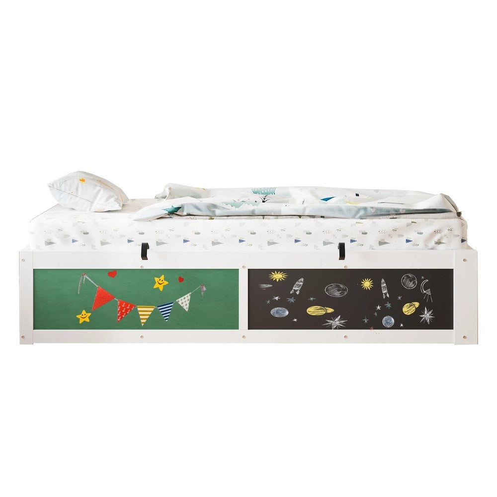 Letto Singolo con Contenitore e Piano Scrittura ¨C MINIMAL ¨C Bianco, 90x200