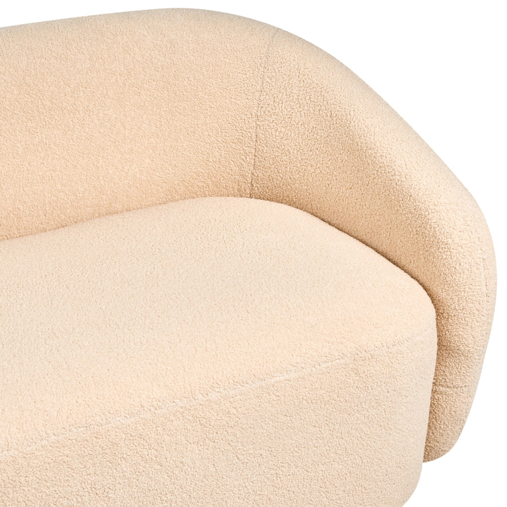 Divano a 2 posti Beige Boucle Tessuto Tappezzeria Divano Minimalista Mobili Soggiorno