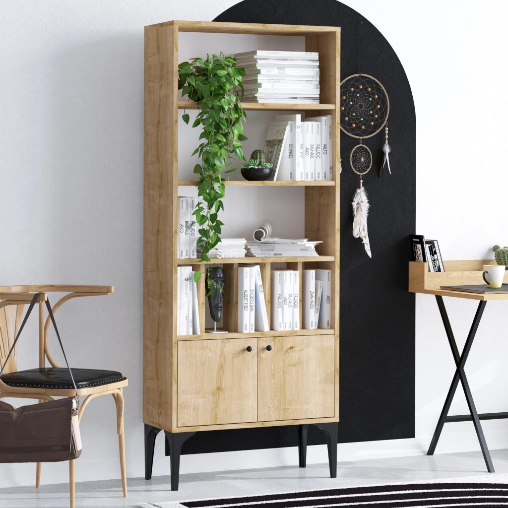 Libreria in legno "Pollux" - 60 x 30 x 175 cm - Rovere Zaffiro