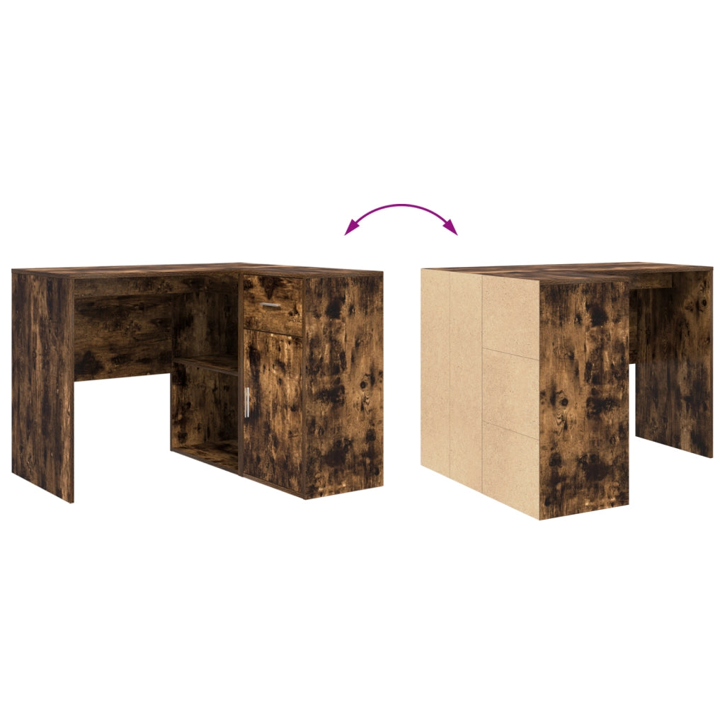 Scrivania ad Angolo Rovere Affumicato 102x88x75 cm Legno ingegnerizzato