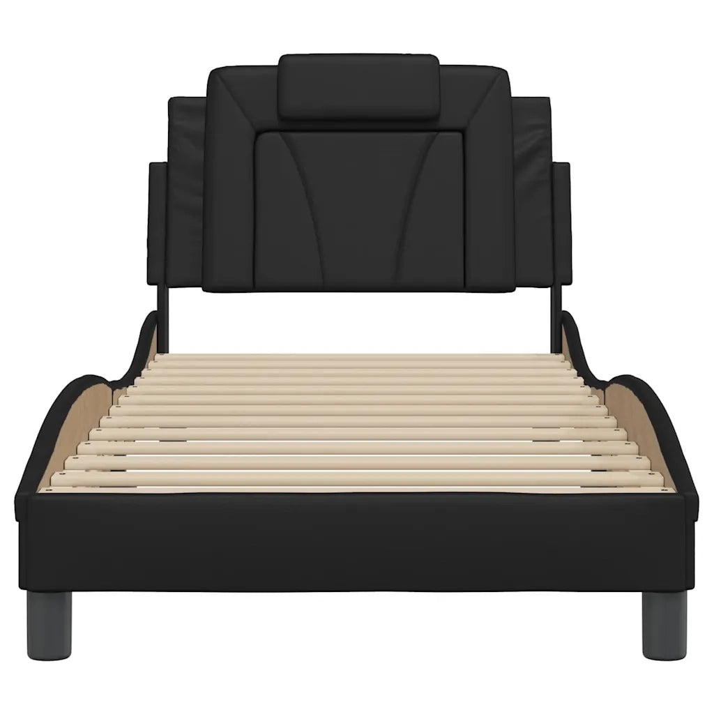 Giroletto Viana senza Materasso Nero 80x200 cm in Similpelle 3208054