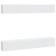 Mobile TV multimediale da parete mensola TV credenza TV per sala da pranzo soggiorno camera da letto 4 pezzi 100 x 30 x 30 cm bianco 02_0029052
