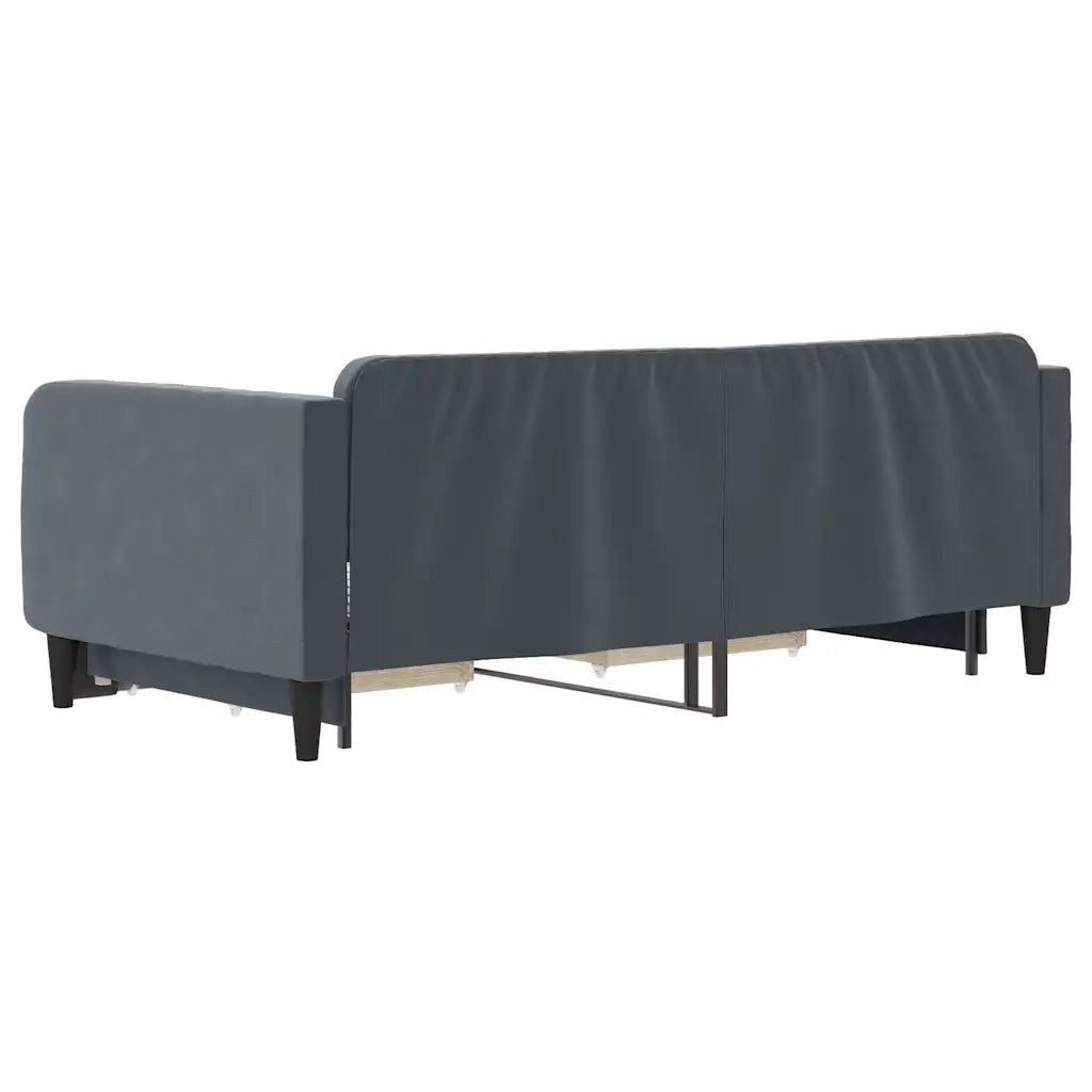 Divano Letto Estraibile Cassetti-Sofa Letto-Daybed Grigio Scuro 90x190cm Velluto 913286