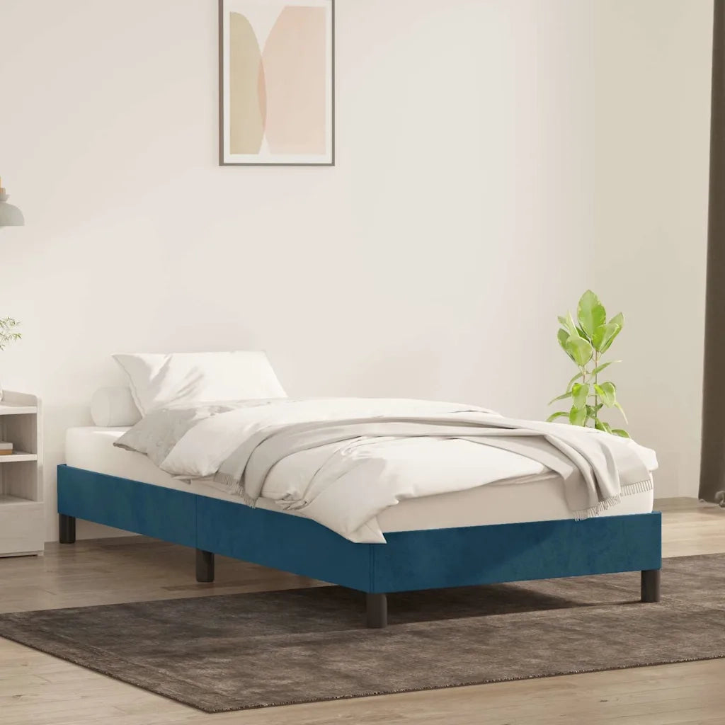 vidaXL Giroletto senza Materasso Blu Scuro 90x210 cm in Velluto
