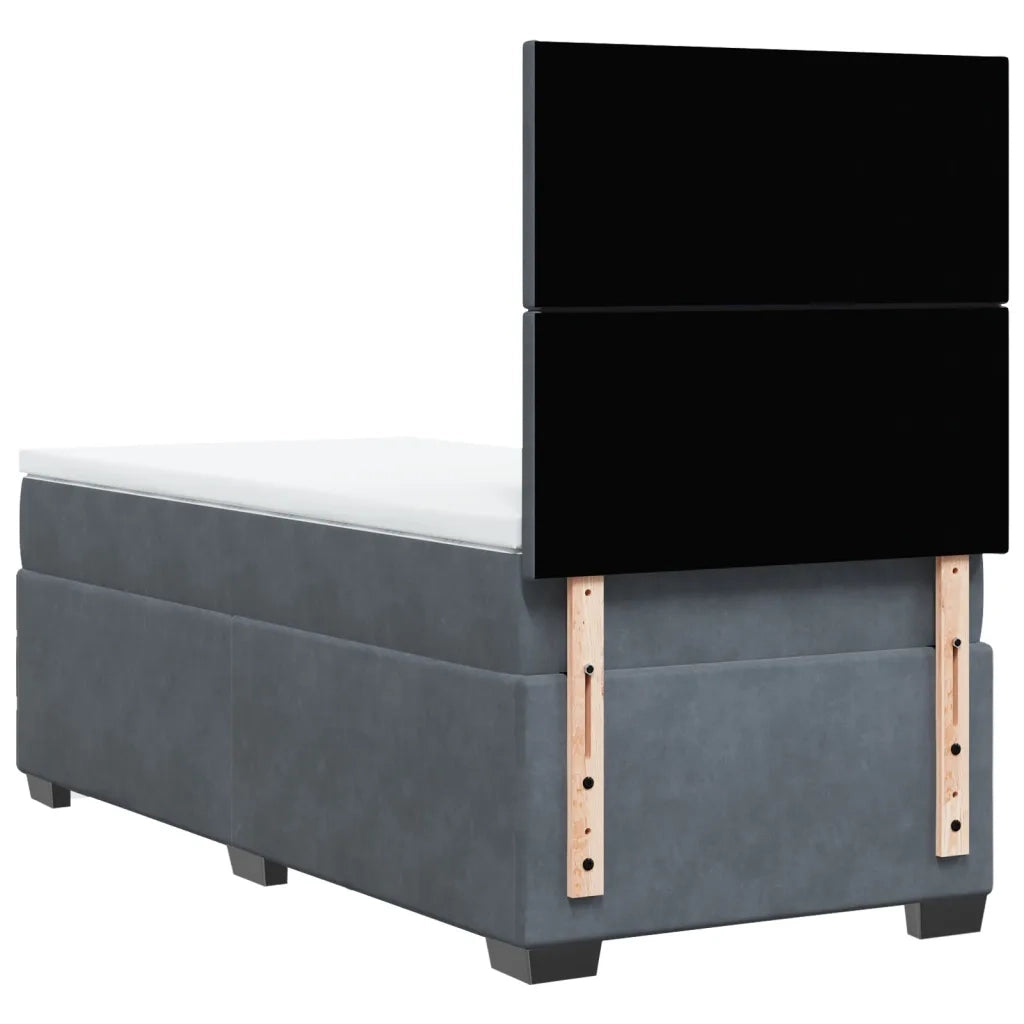 Giroletto a Molle con Materasso Grigio Scuro 90x200 cm Velluto 3290805