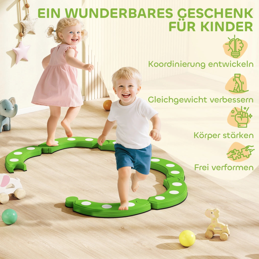 Barra di equilibrio per bambini in legno ¨C Minimal ¨C Verde 90x20x10