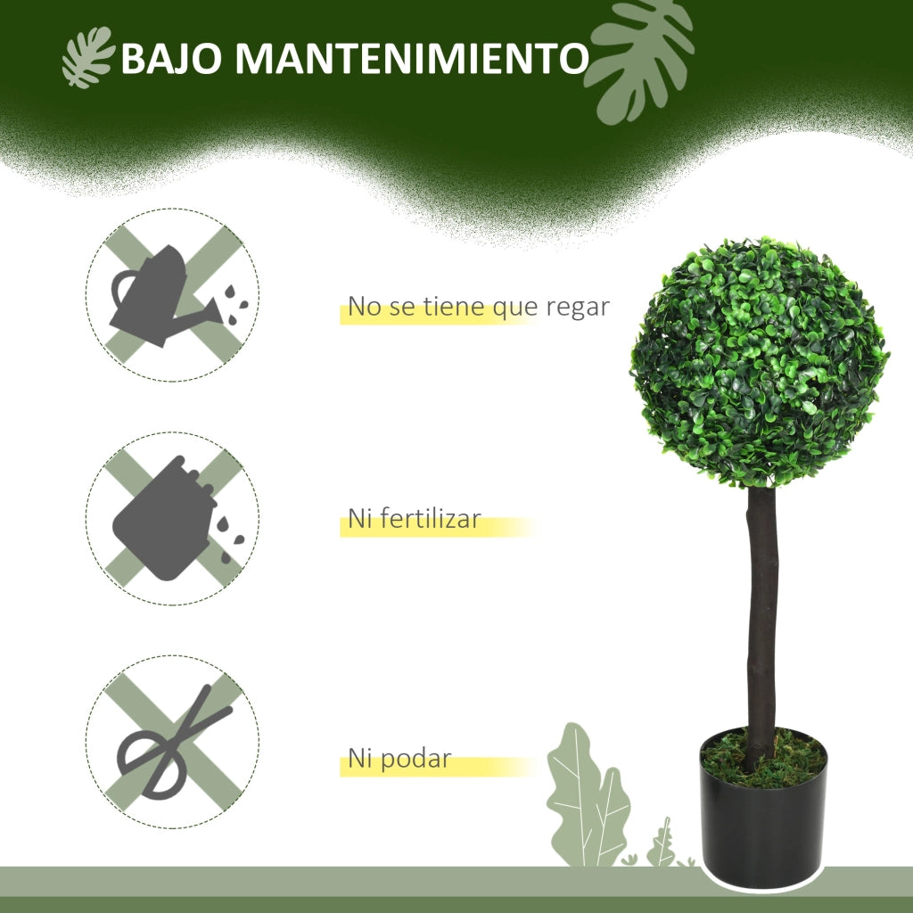 Set 2 Arbusti Artificiali Decorativi ¨C zephmum ¨C Verde ?20x60 cm