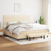 Giroletto a Molle con Materasso Crema 200x200 cm in Tessuto