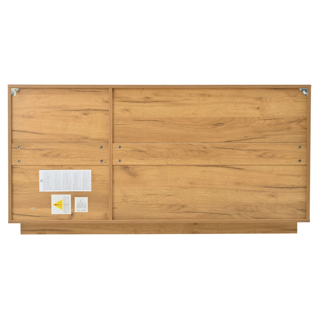 Credenza Soggiorno 140 cm Mobile Buffet 3 Ante Rovere e Nero