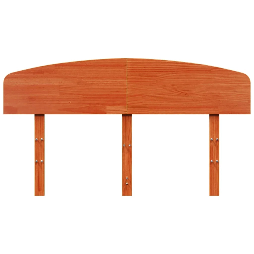 Testiera Marrone Cera 140 cm in Legno Massello di Pino 842505