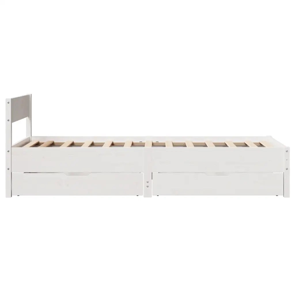 Giroletto senza Materasso Bianco 100x200 cm Legno Massello Pino 3301756