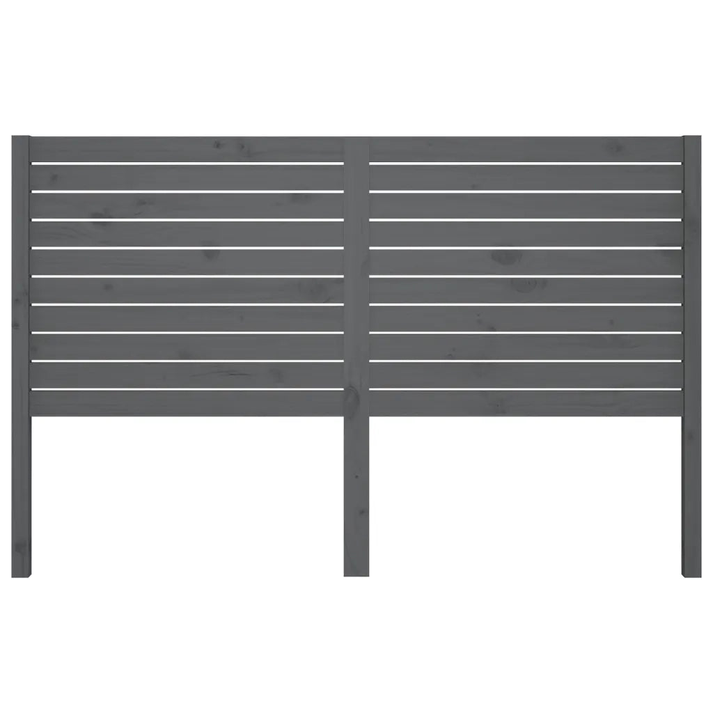 Testiera per Letto Grigia 126x4x100cm in Legno Massello di Pino