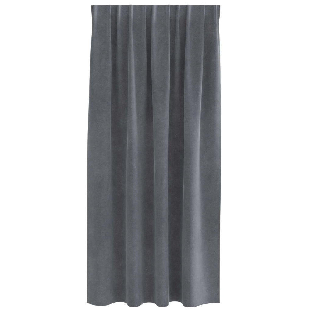 Tende Oscuranti | Tende Blackout 2 pz Grigio chiaro 140 x 175 cm Velluto