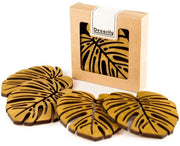 Onderzetture per bicchieri - supporti in legno per tazze e tazze - decorazione da tavola - supporti in legno, 4 pezzi - 11 x 10 cm, legno di quercia chiaro