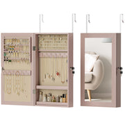 Specchio Cassettiera da Parete con Cassetti e Chiusura ¨C Zephmum ¨C Rosa e Beige