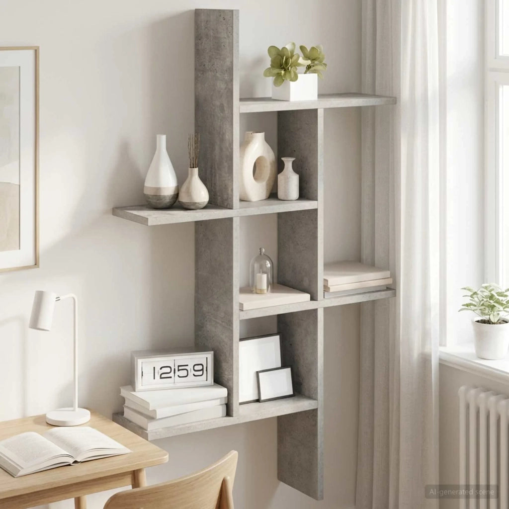 Scaffale da parete Grigio Cemento 61 x 15 x 102 cm 8012191