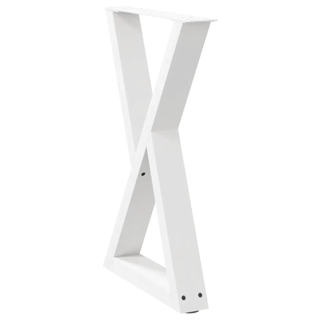 Gambe per tavolo da pranzo 2 pz bianche 50x(72-73,3) cm in acciaio 4012717