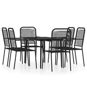 Set Mobili da Pranzo per Giardino 7 pz | Set Salotto da Giardino Nero