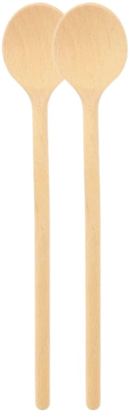 2 x Cucchiaini in legno rotondi, 20 cm, per cucinare e cuocere