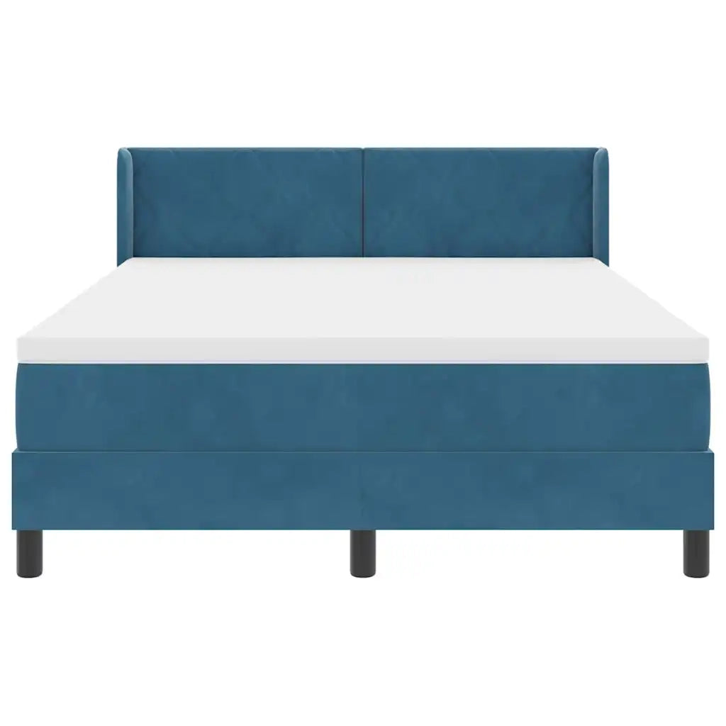 Letto a molle con testiera Blu Scuro 190 x 140 cm Velluto 3341520