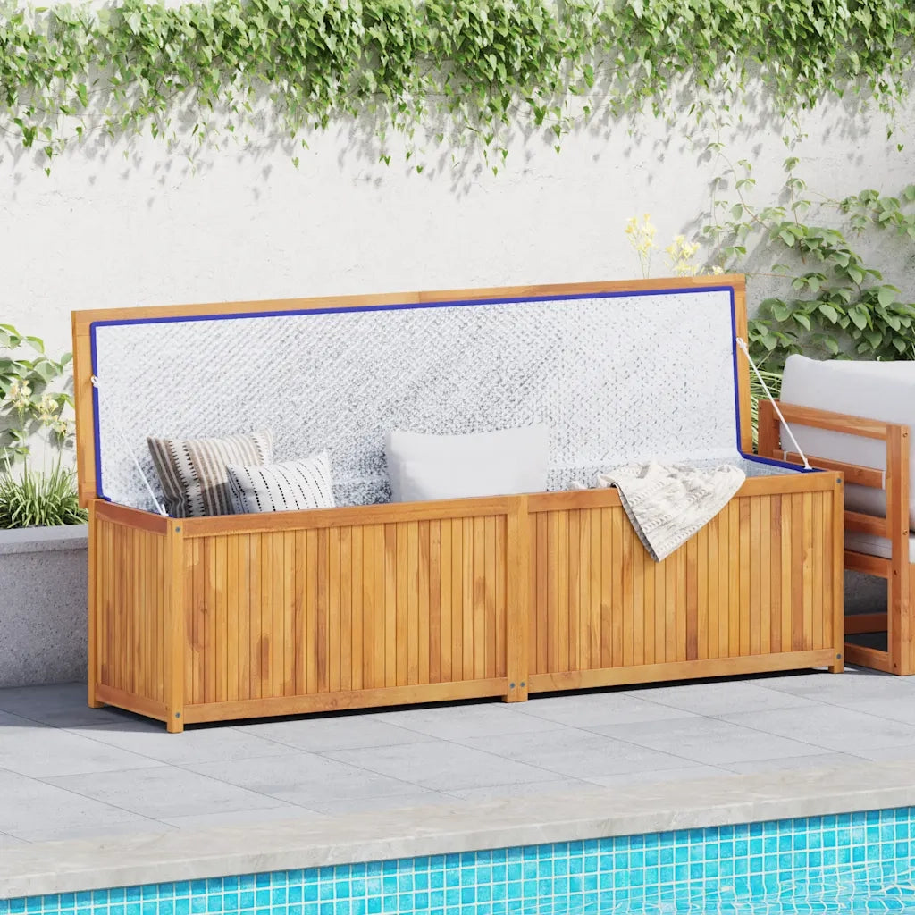 Cassa da Giardino 200x50x55 cm in Legno Massello di Teak 318735