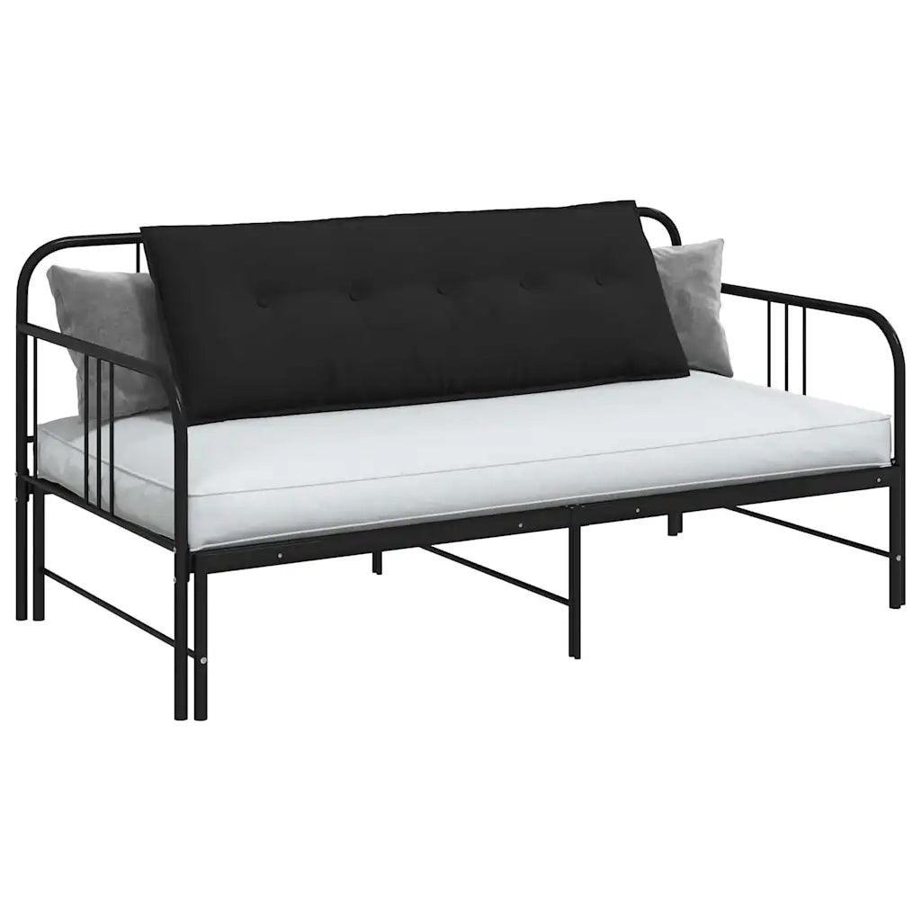 Cuscino per Schiena Nero 140 x 50 cm Tessuto in Microfibra