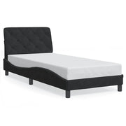 Letto singolo | Letto per adulti | Giroletto senza Materasso Nero 90x200 cm in Velluto