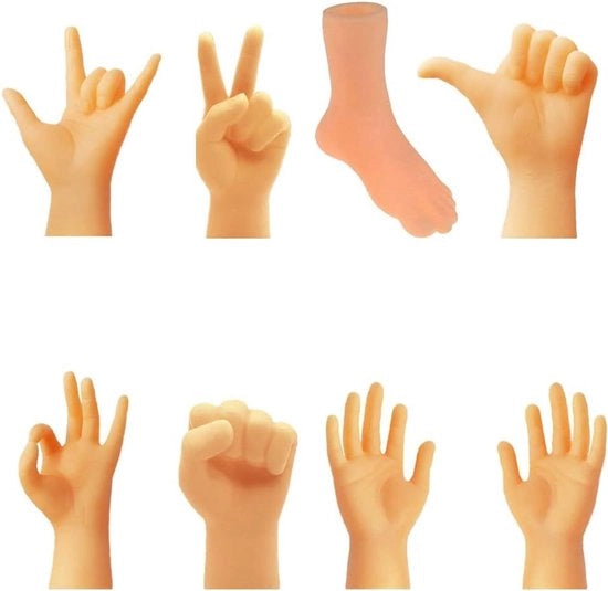 8 mani piccole per dita - novelty dita gonfiabili in gomma - set di manine divertenti per Tiktok giocattolo