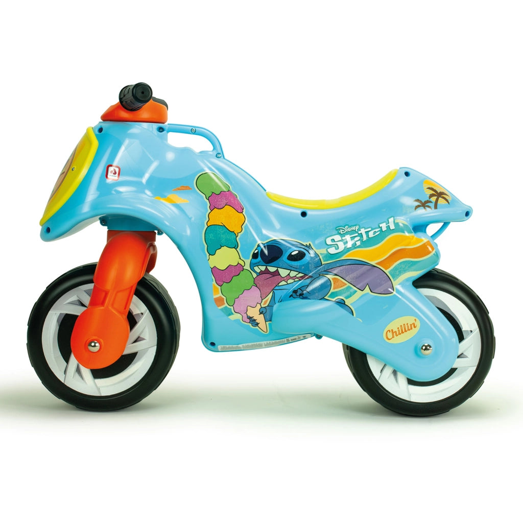 Moto Cavalcabile per Bambini Disney Stitch Neox 69x27,5x49 cm con Ruote Larghe Azzurro