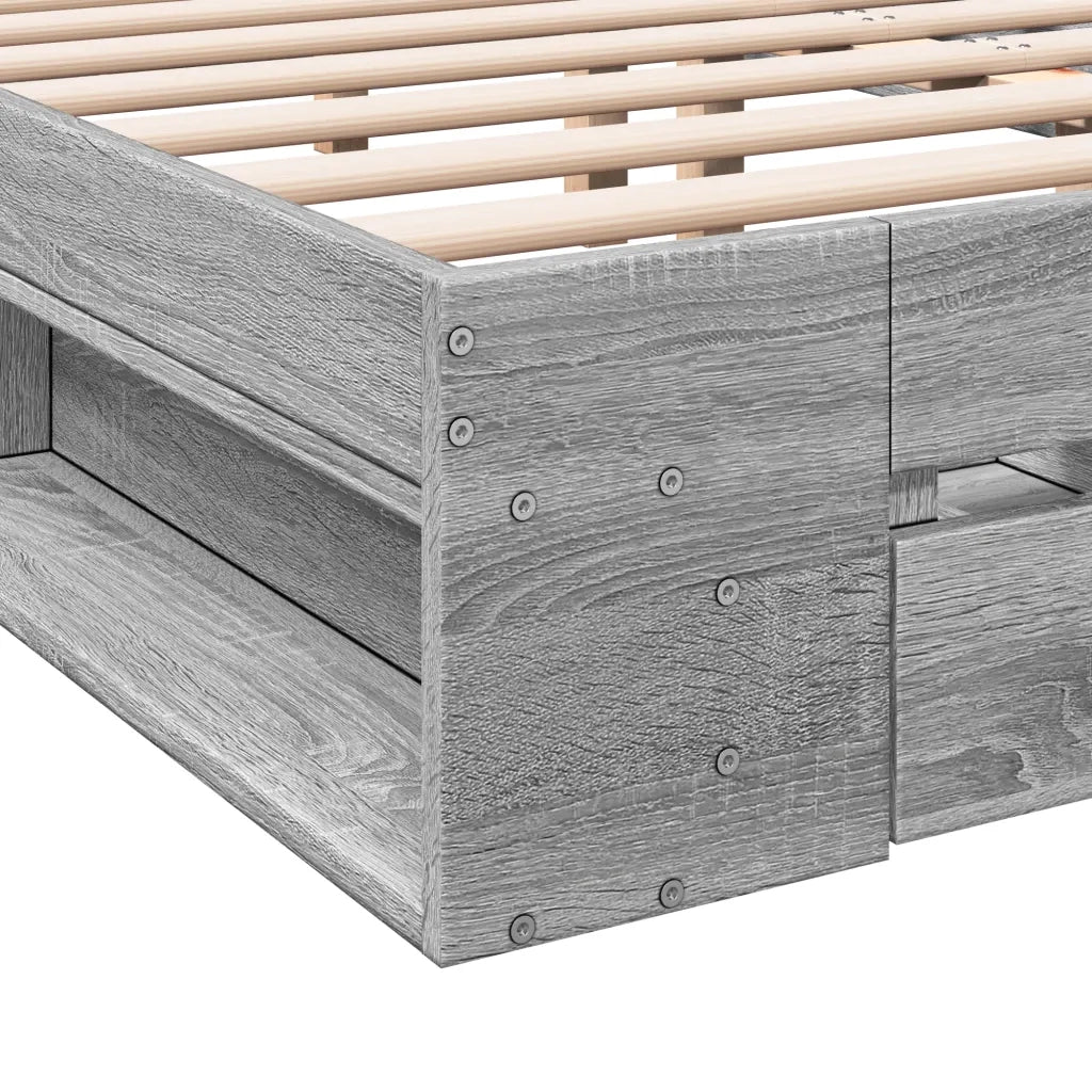 Giroletto Cassetti Grigio Sonoma 180x200 cm Legno Multistrato