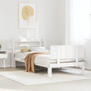 Giroletto con Testiera senza Materasso-Struttura Letto Bianco 100x200 cm 290877