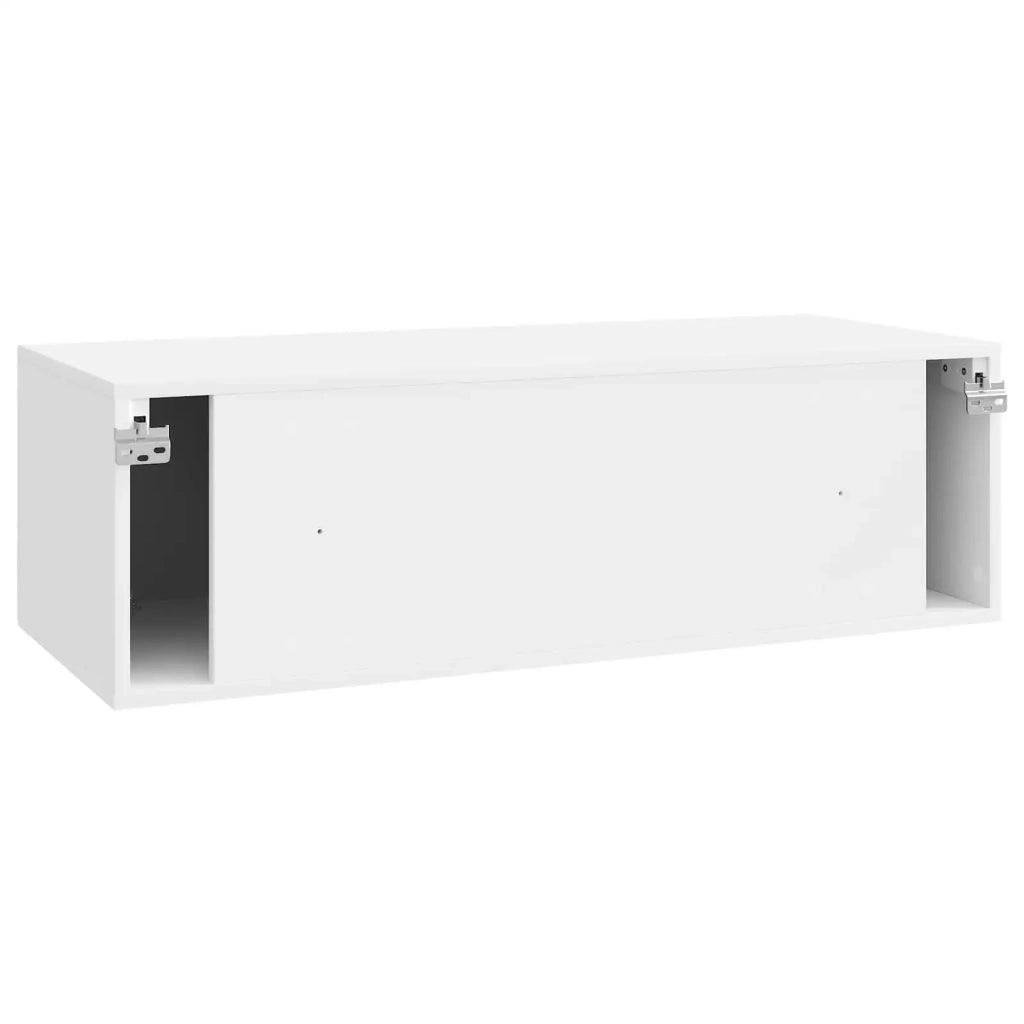 Mobile Porta TV da Muro Bianco Lucido 98 x 41 x 30 cm